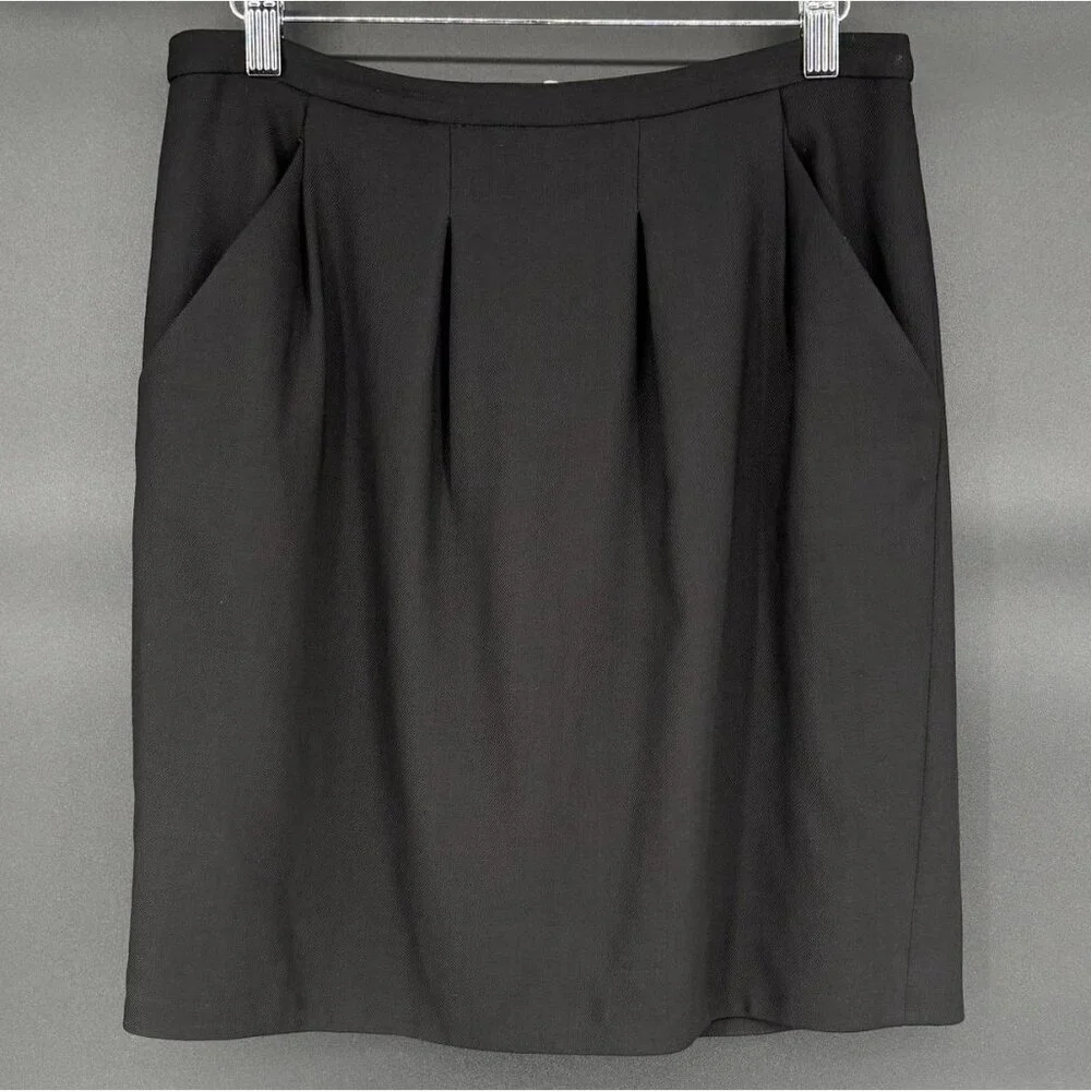 J. Crew Womens Wool Career Skirt Size 4 Black Above the Knee Office Professional